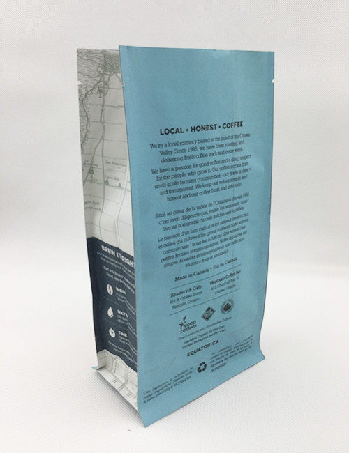 Kraft Paper Coffee Packaging Bags With Box Bottom