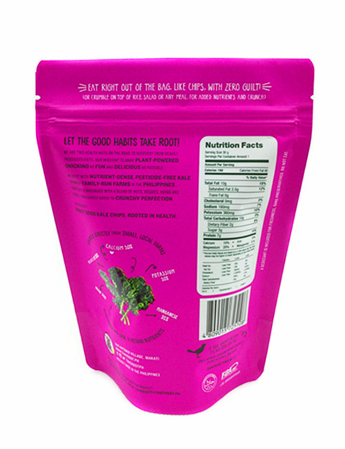Resealable Stand Up Pouch For Dried Chips Packaging