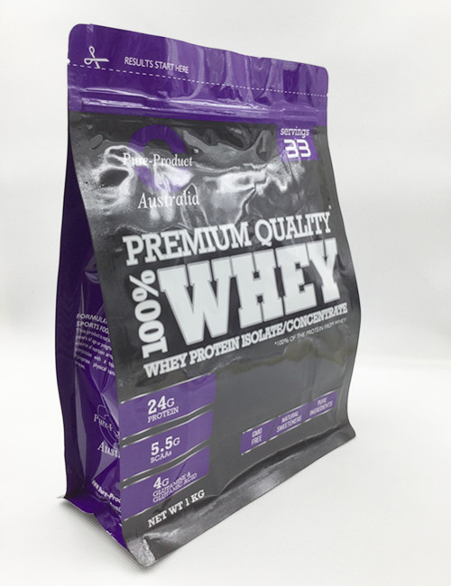 Whey Protein Powder Packaging Box Bottom Packaging Bags With Resealable Zipper