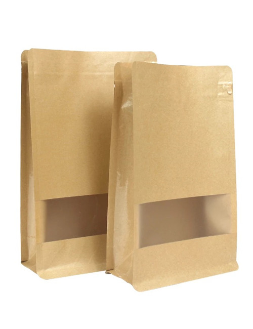 Box Bottom Craft Window Bags With Pull Zip