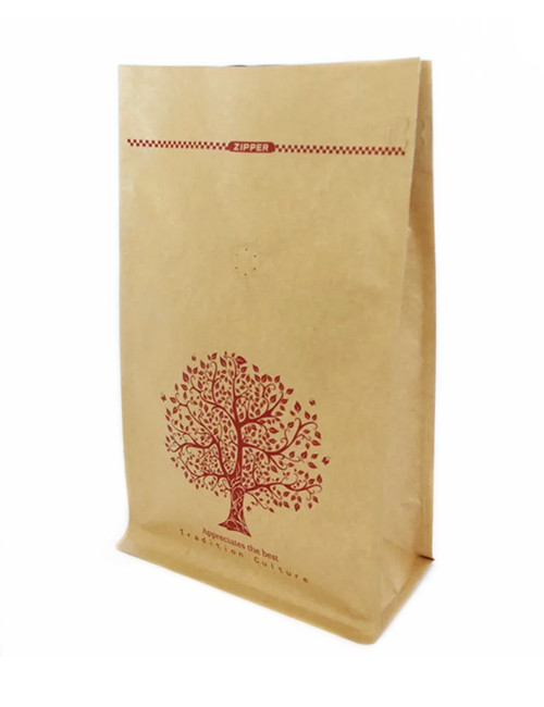 Box Bottom Gusset Craft Coffee Bags With Valves