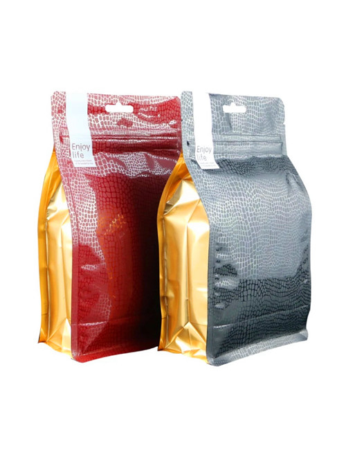 Box Bottom Tea Packaging Bags With Hang Holes