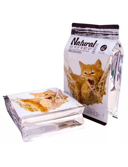 Cat Treat Packaging Resealable Zipper Flat Bottom Bags