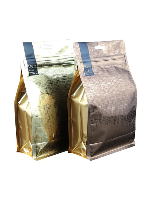 Flat Bottom Coffee Packaging Bags With Hang Holes
