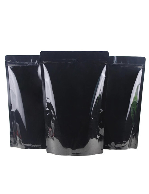 Glossy Dark Stand Up Coffee Pouches