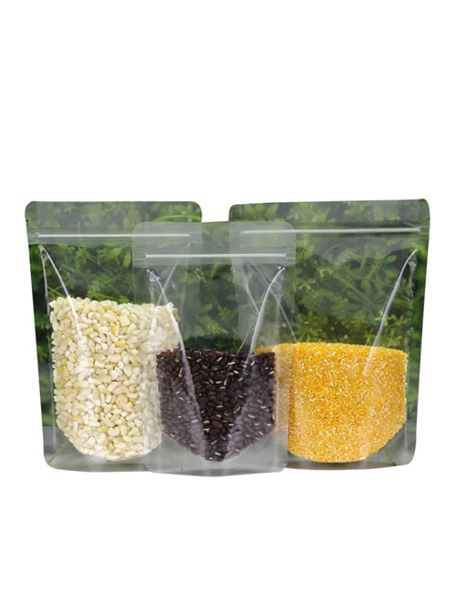 One Side Transparent Stand Up Pouches For Snack Food
