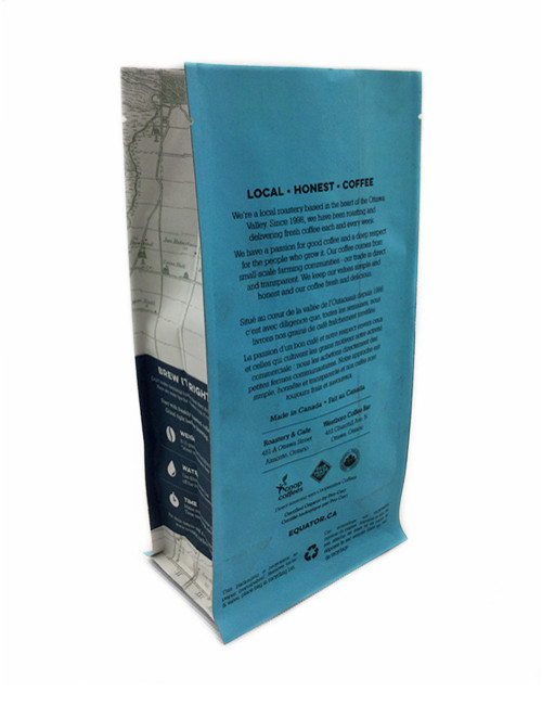 Printed Box Bottom Kraft Coffee Pouches