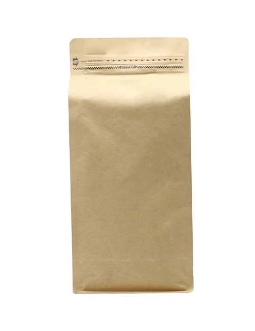 Resealable Coffee Packaging Kraft Flat Bottom Bags