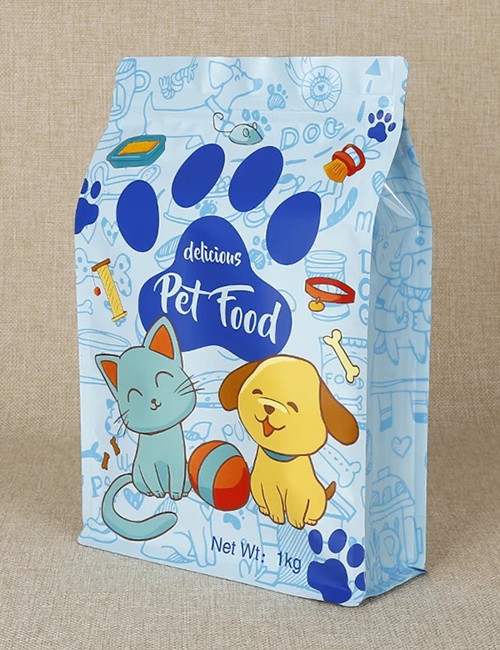 Resealable Flat Bottom Pet Food Packaging Bags