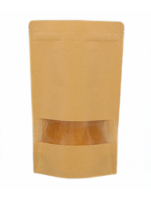 Kraft Strip Window Stand Up Pouches